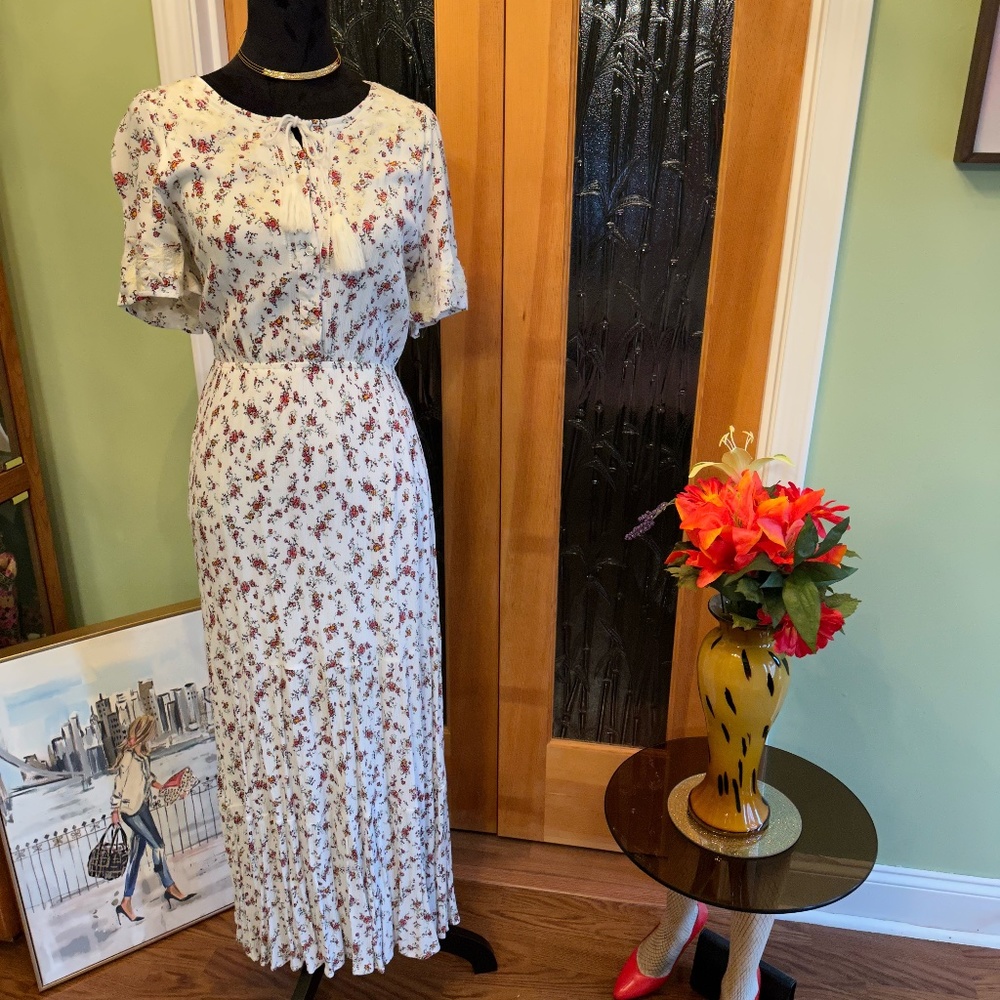 Boho Floral Maxi Dress with Sequins by Wonderly Size Medium